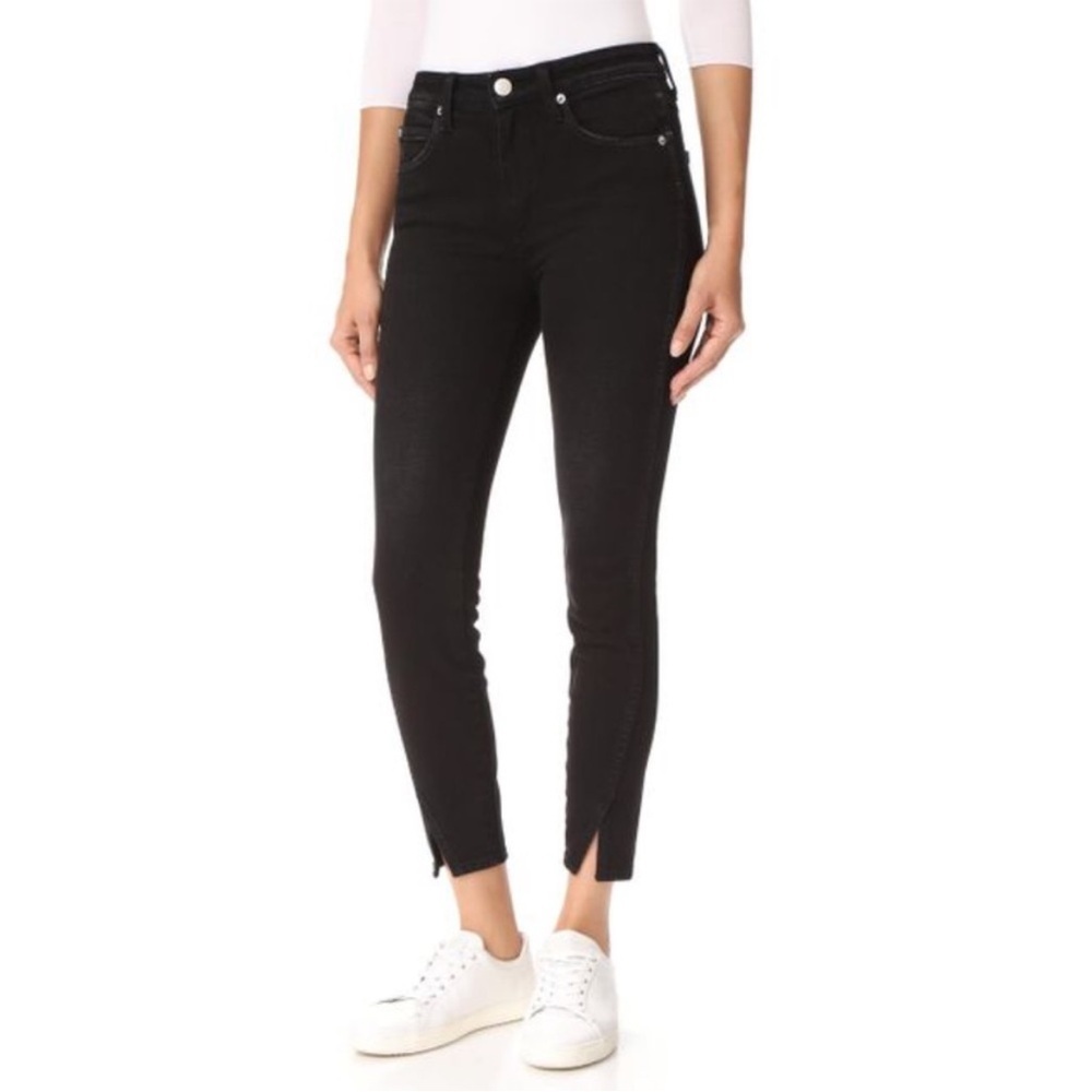 AMO X REVOLVE HIGH RISE TWIST SKINNY JEANS SIZE 28 black magic